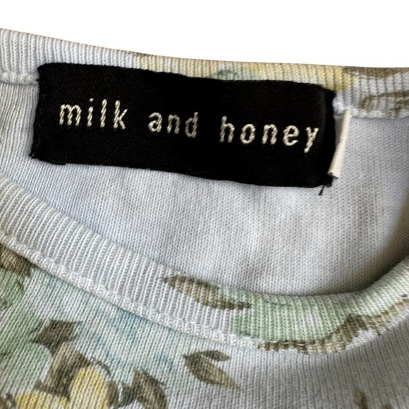 VTG Milk and Honey Blue Floral Set 2PC long Sleeve Top Pants 4T - Picture 4 of 6